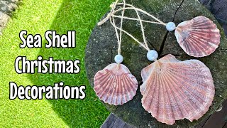 How to make Sea Shell Christmas Tree Decorations simple hole technique and hang
