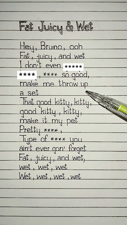 Fat Juicy & Wet Lyrics Song by Bruno Mars and Sexyy Red #brunomars #lyrics
