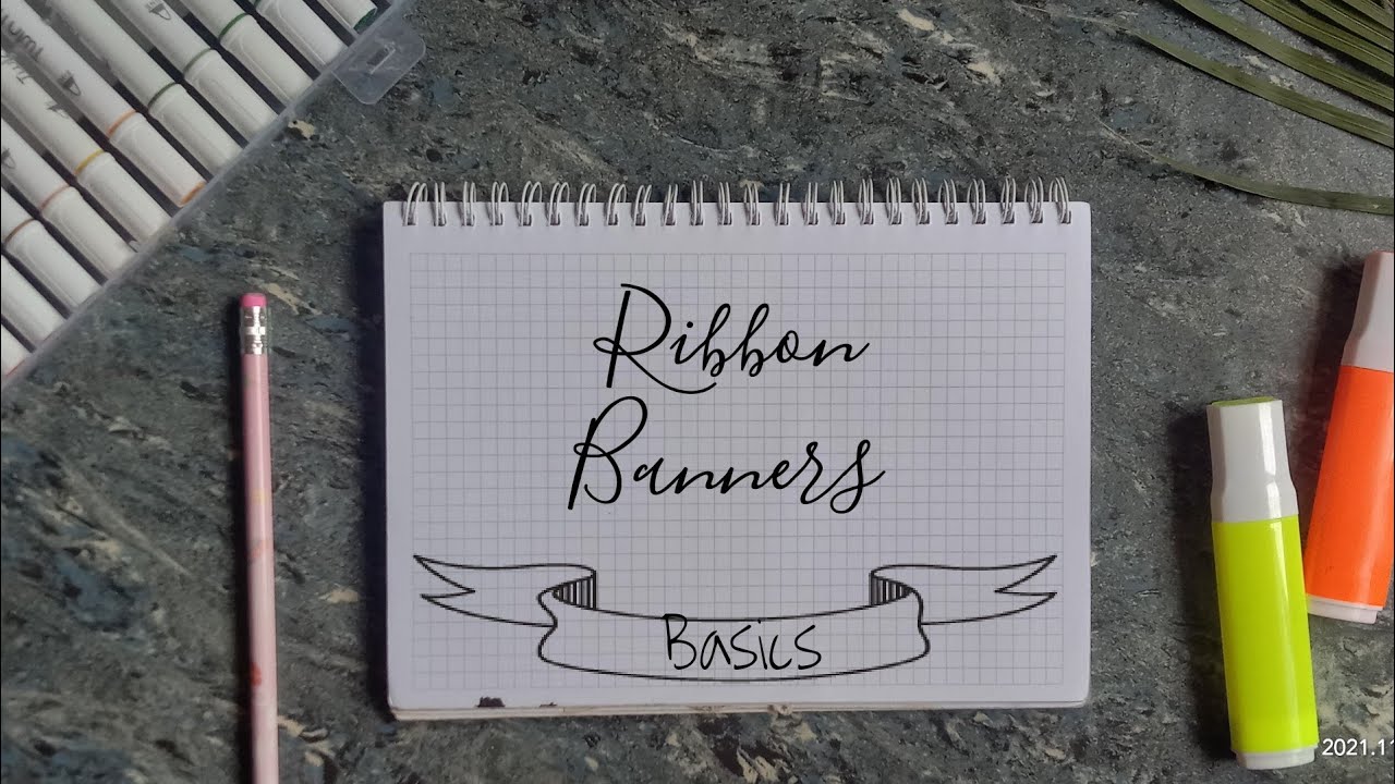 How to draw ribbon banners for your bullet journal💜 || Basics ||Doodleaholic Kif