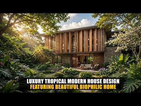 Luxury Tropical Modern House Tour   Stunning Biophilic Home with Lush Garden Design