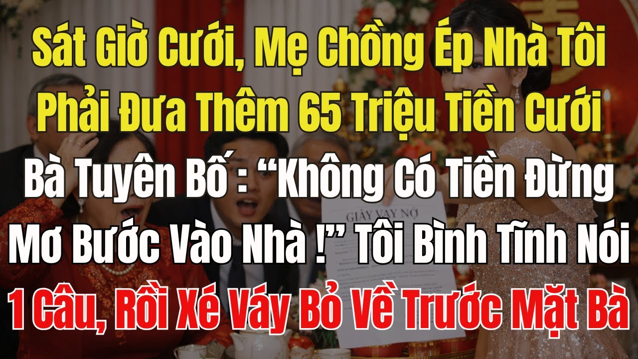 Sát Giờ Cưới,Mẹ CK Ép Đưa Thêm 650 Triệu, tuyên bố: 