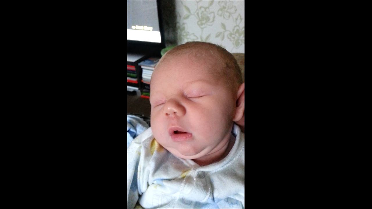 17 Day Old Baby Asleep With Eyes Open