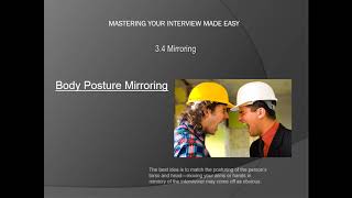 Interviewing Skills Training Tutorial- Mirroring Lesson
