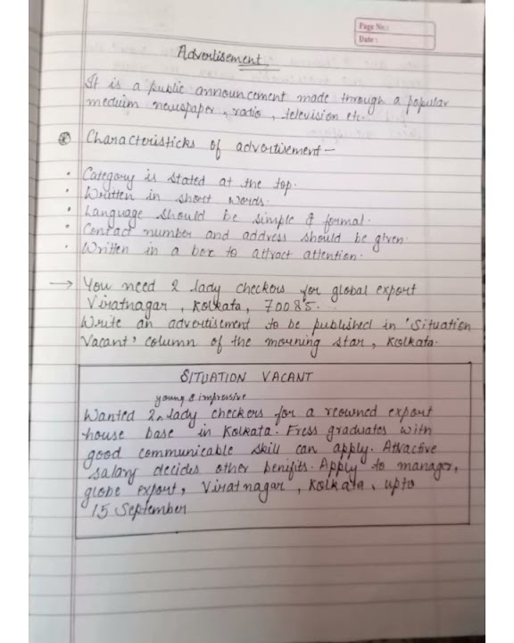 Advertisement ( Notes+ Example) - YouTube