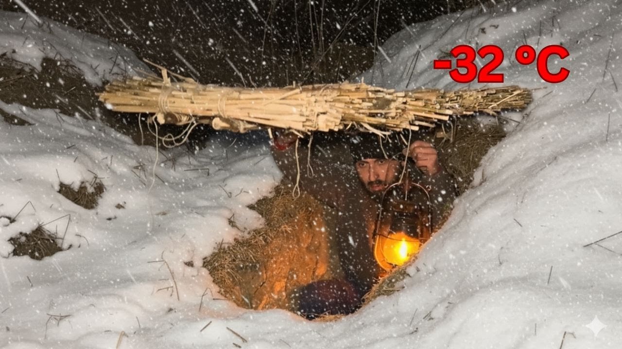 Building a WARM and COZY Survival Dugout | Underground Cave. Bushcraft ...