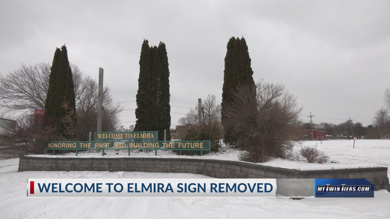 'Welcome to Elmira' sign removed in preparation for new travel plaza