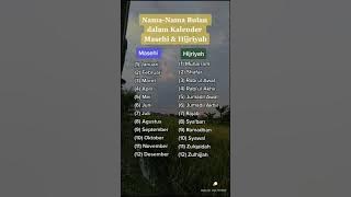 nama nama bulan dalam kalender islam / masehi dan Hijriyah
