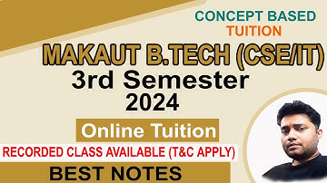 MAKAUT B.Tech CSE IT 3rd semester online tuition 2024 | B.Tech tuition in west bengal