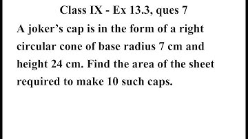Class 9 Maths | Chapter 13 | Exercise 13.3 Q7 | Surface Areas And Volumes | class 9 ex 13.3 ques 7