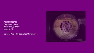 Apple Records 45 RPM Catalog 1849 1972 Ringo Starr Back Off Boogaloo Blindman