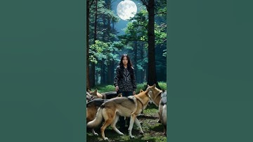 A pack of wolves began to surround her without warning during the full moon🐺🌑 #wolf #wildlife #viral