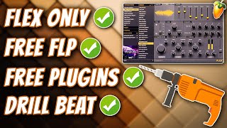 FLEX ONLY | How to make Drill Beats (+Free Plugins) | FL Studio 21 Tutorial