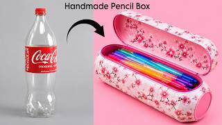 DIY Cherry Blossom Pencil Case from Plastic Bottle 🌸 Easy Back to School Pen Box Craft