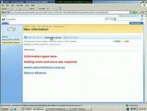 Wiki libraries in Sharepoint V3.0 - Part 1