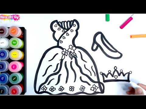 Drawing Bridal Dress / Crown / Coloring - 브라이덜 드레스 디자인 그리기 / 왕관 / 채색