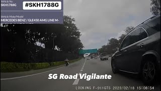 18feb2023 cte #SKH1788G mercedes gle450 changine lane without due care cutting off cambike