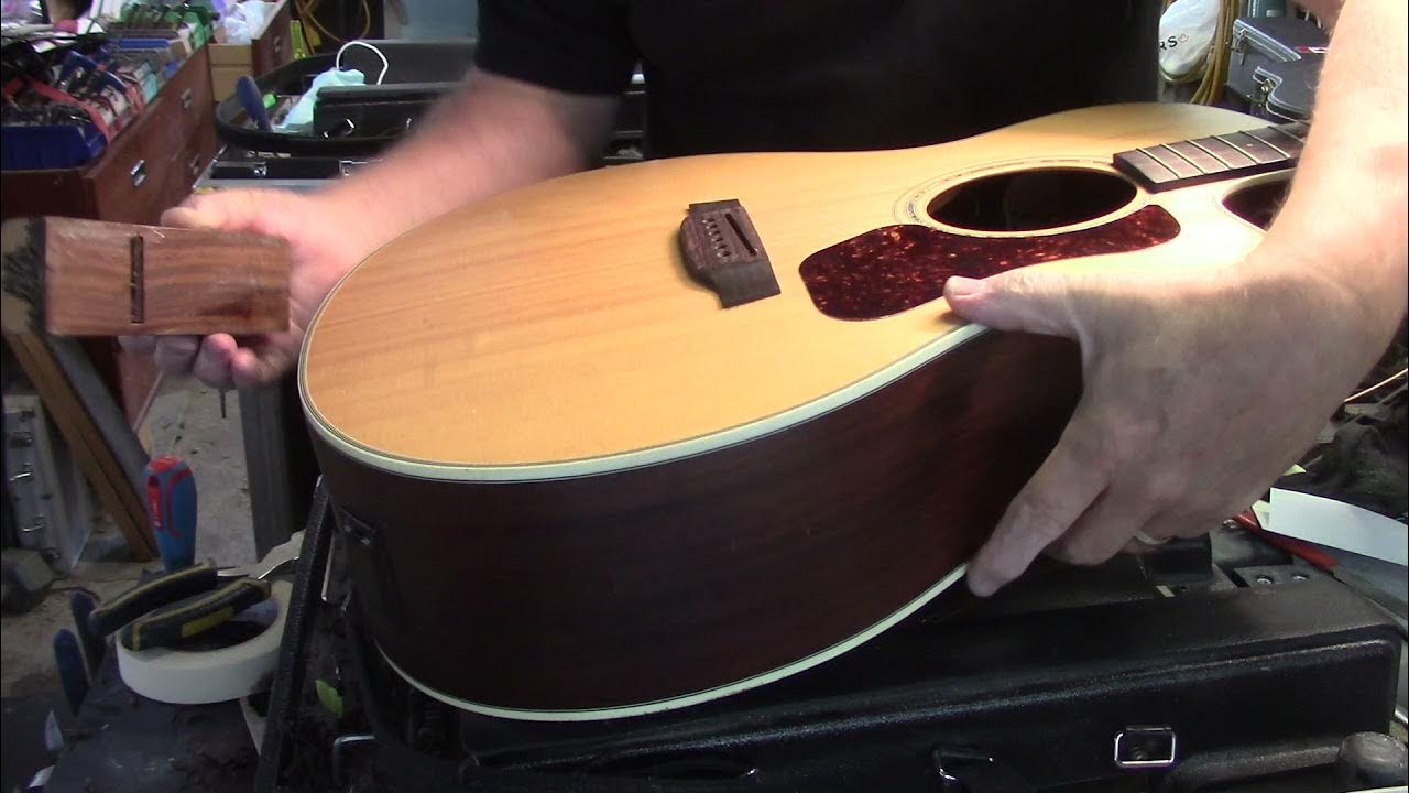 Slotting the Acoustic Guitar bridge StringTech Workstations YouTube