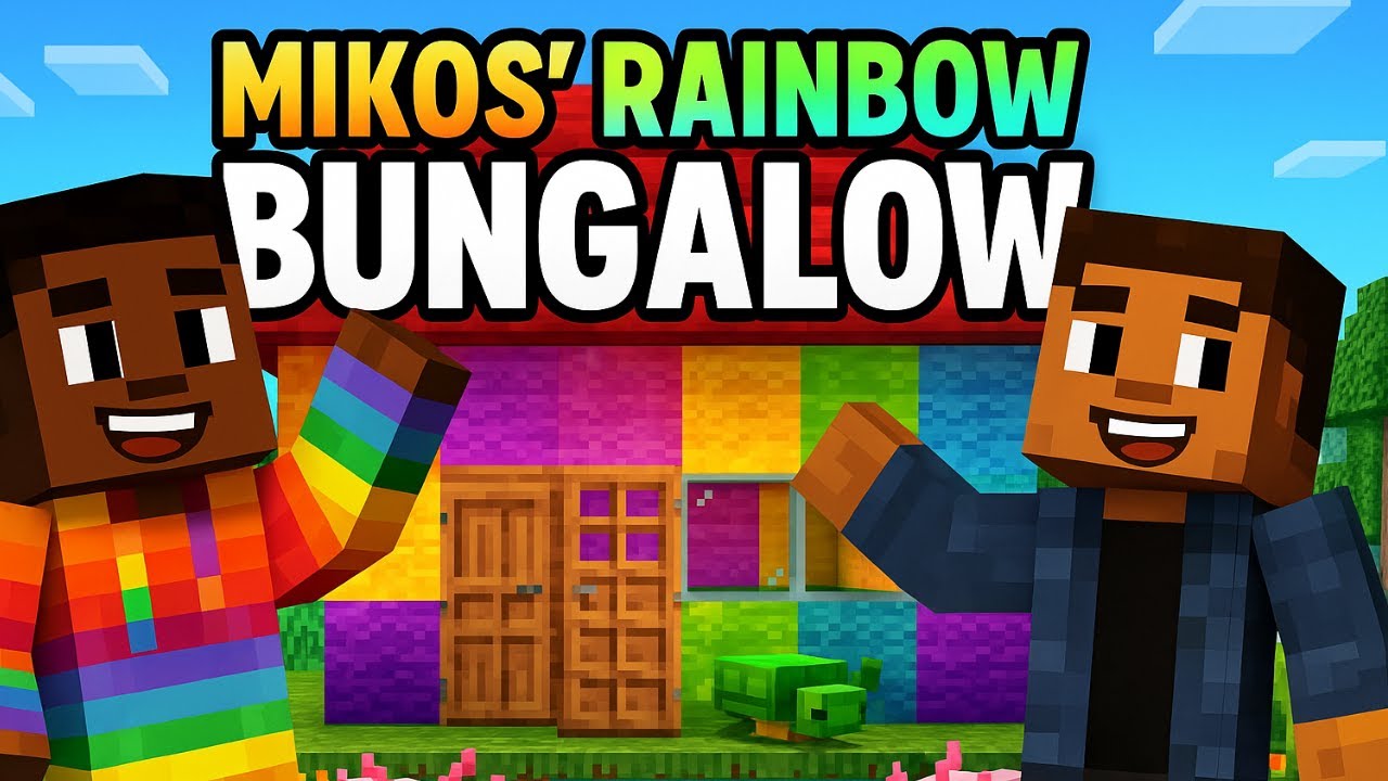 Minecraft Relaxing Long Play - The Rainbow Bungalow 🌈📚✨