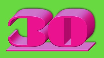 30 seconds 3D countdown timer (green screen) with music