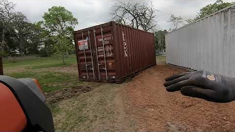 Building a Shipping Container Garage, part 2 Moving the conex / containers into place