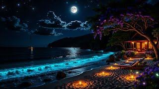 Ocean Waves at Night for Deep Sleep Instantly, Relaxation &amp; Stress Relief • Quiet Night