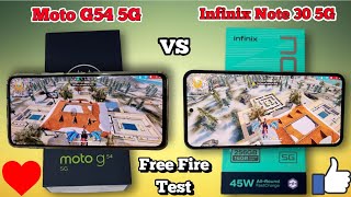 Moto G54 5G VS Infinix Note 30 5G Free Fire Test || Which is The Best For Gaming Phone 