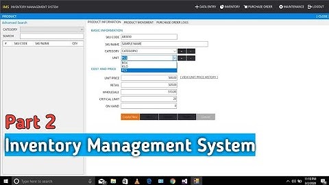 Inventory Management System Part 2 : C# Programming MySql Database