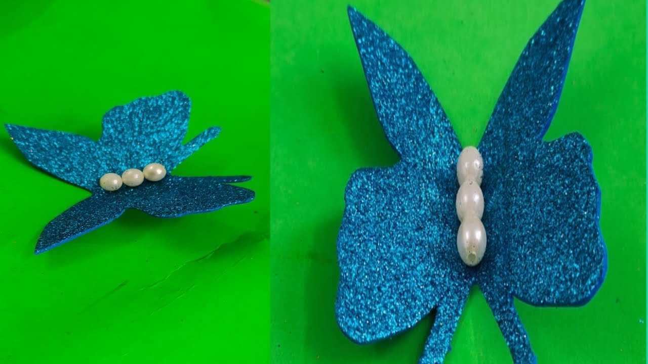 How to make Butterfly 🦋 l Butterfly making with Glitter foam sheet l ...