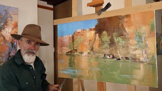 On the River - Painting Cliffs and Reflections!