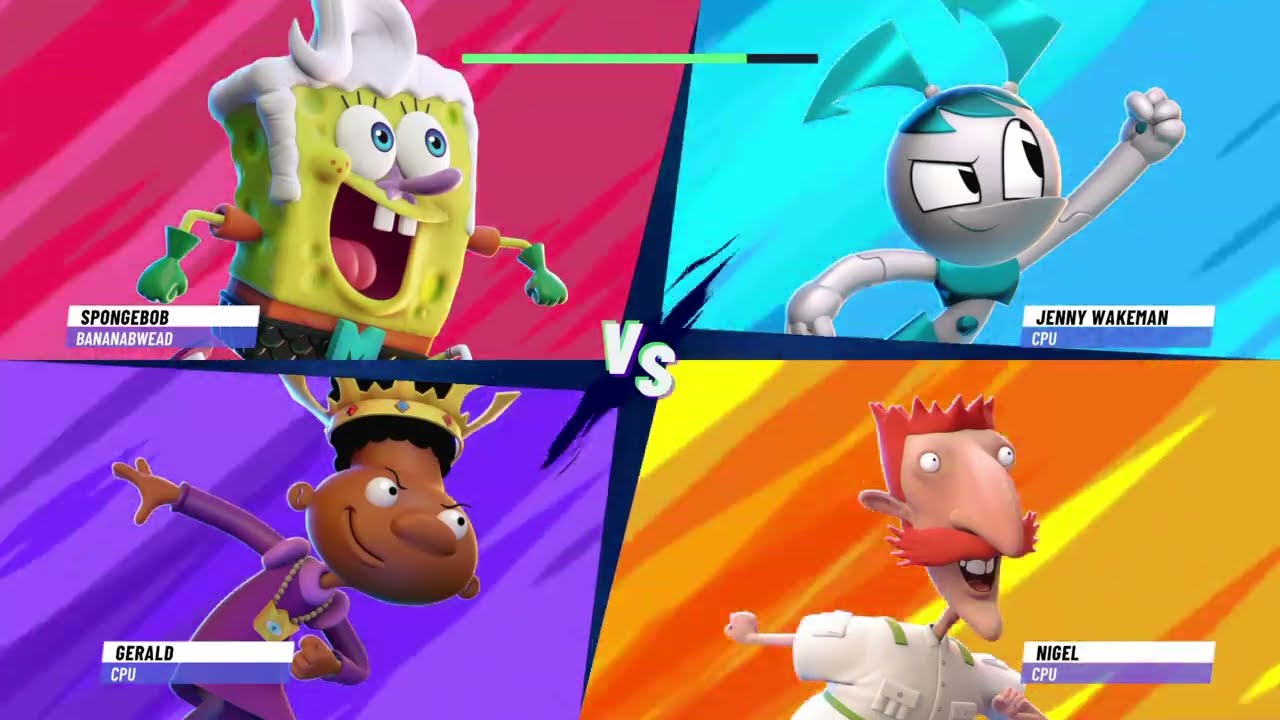 SpongeBob Vs Nigel Vs Gerald Vs Jenny Wakeman|Nickelodeon All-Star Brawl 2