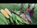 Fresh Corn Chicken Soup prepared in my Village by Grandma | Village Life