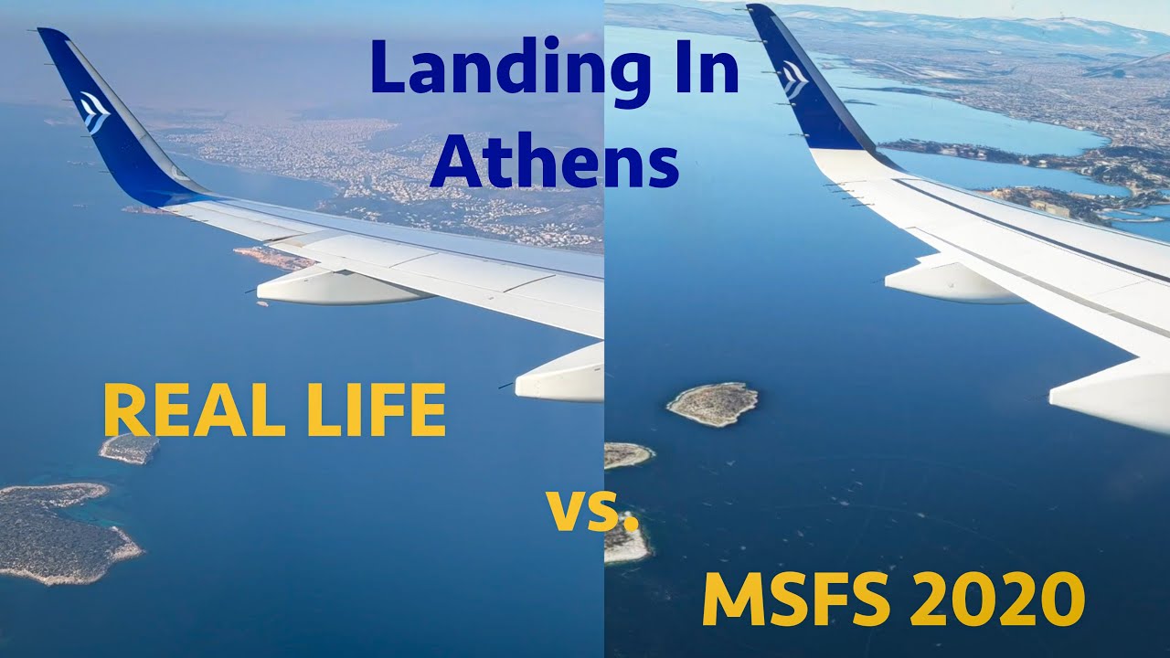 Microsoft Flight Simulator 2020 vs Real-Life : Landing in Athens (Greece)