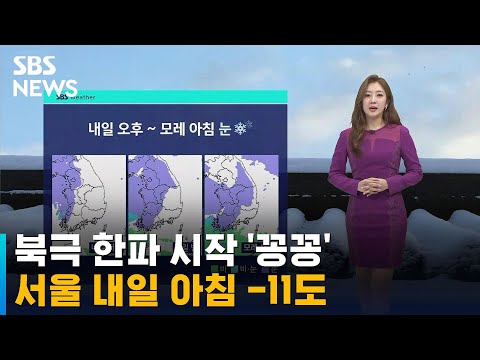 [날씨] 북극 한파 시작 '꽁꽁'…서울 내일 아침 -11도 / SBS
