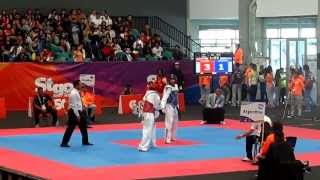 Taekwondo Semifinal ODESUR Chile 2014. Sebastián Crismanich