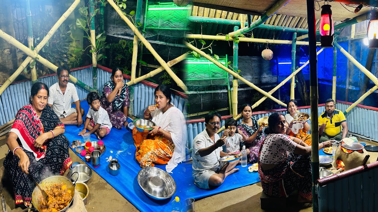 জল ছাড়া চিকেন কষা আর পরোটা রাত্রে বেলায় সবাই মিলে খাওয়া দাওয়া করলাম//