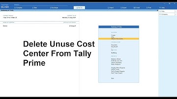 Delete Unused Cost Center From Tally Prime | How to Delete Unused Cost Center From Tally Prime