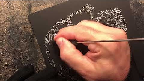 Human Skull original scratchboard art Part 2