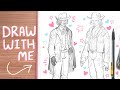 Draw with me  western fashion outfits for my cowboy characters