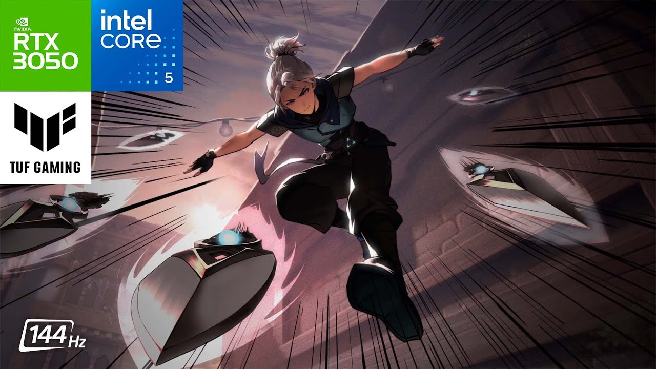 VALORANT - ASUS TUF F16 - RTX3050 6VRAM GDDR6 - INTEL CORE 5 210H - 16GB DDR4 - 144HZ - 1080P