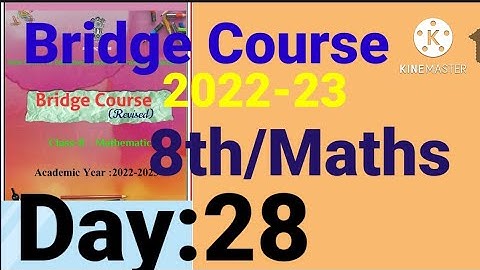 8th||Mathematics||Bridge Course||2022-23 ||Day:28th||English & SemiEnglish||Maths, Class 8,Day:28