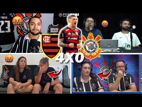 REAÇÕES DOS CORINTHIANOS REVOLTADOS COM A GOLEADA - FLAMENGO 4X0 CORINTHIANS- BRASILEIRÃO 2025