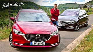 45.000€ vs 65.000€? Mazda 6 Skyactiv D184 vs VW Passat 2.0 TDI KOMBI DUELL | Fahr doch