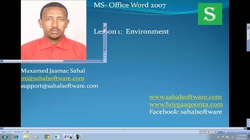 Lesson 1 Invorment - Microsoft Word 2007 - Sahalsoftware