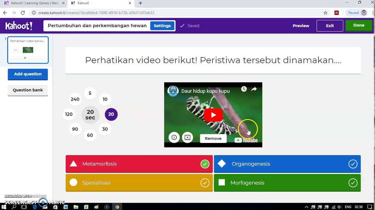 Tutorial membuat kuiz kahoot edisi terbaru - YouTube