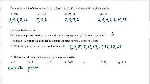 Number Theory - Divisibility and Prime Factorizations