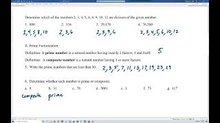 Number Theory - Divisibility and Prime Factorizations