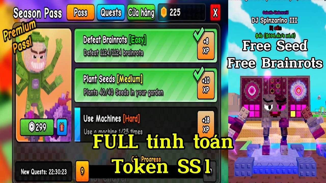 Full Điểm Tính Toán Token SS1, Nhận FREE SEED Xịn | Roblox Plants Vs Brainrots