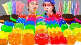 Asmr Mukbang Desafio De Sobremesa Arco-Íris Frozen Nik-L-Nip Com Sorvete Colorido