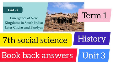 7th std social science - term 1 || history - unit 3 || Book back question answers