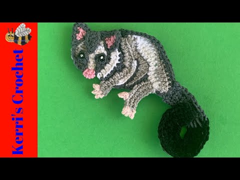 Crochet Possum Tutorial – Crochet Applique Tutorial